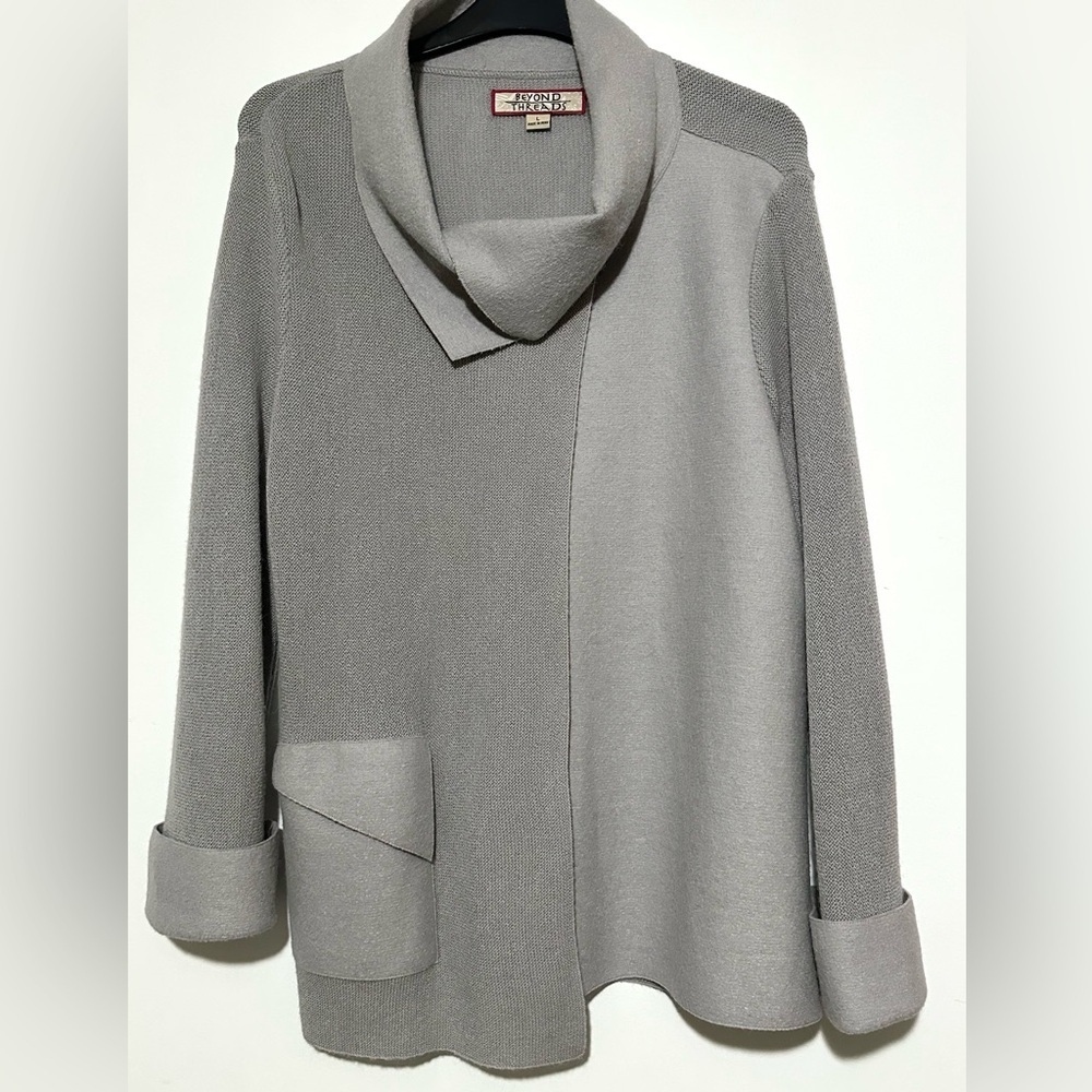 Beyond Threads Asymmetrical Alpaca Wool Cardigan Large